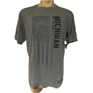 Michigan Wolverines USA Patch Military Tee Shirt Colosseum Men’s Large Gray